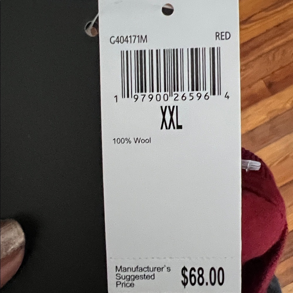 MAGASCHONI Men's XL/T 100% Wool V-Neck Sweater Pullover Dark Red Holiday NWT - Picture 7 of 7